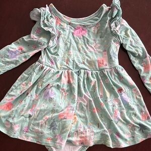 Little Sleepies Mint Green Fairy Tale Ruffle Dress with Pink & Lavender Accents